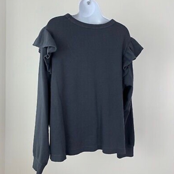 NWT! Ruffle Trim French-Terry Cropped Sweatshirt - Size XL - Picture 4 of 6